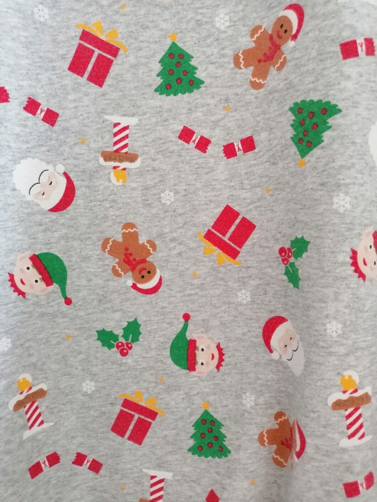 Star Unisex Christmas Sweatshirt L 42 Inch Chest Grey And Multi - Picture 4 of 12
